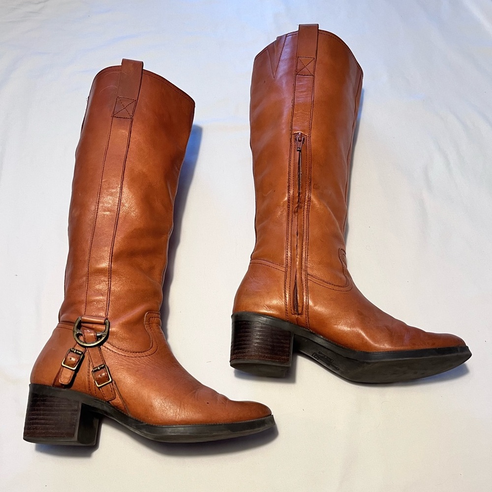 Lauren Ralph Lauren Caramel Leather Knee-High Riding Boots